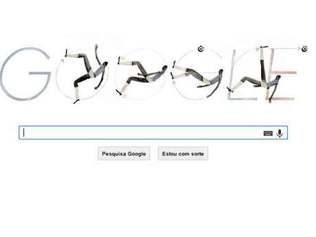 Doodle reproduz a clássica jogada da "bicicleta", cuja invenção é creditada a Leônidas da Silva para muitos historiadores do futebol Doodle reproduz a clássica jogada da "bicicleta", cuja invenção é creditada a Leônidas da Silva para muitos historiadores do futebol