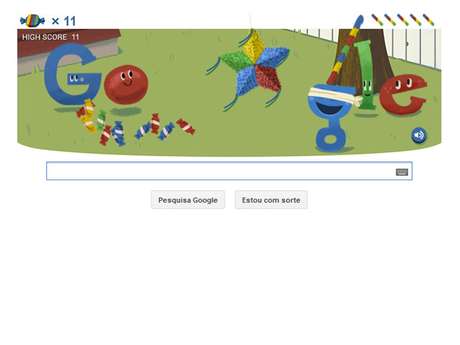 Usuário interage o doodle do Google <p>Usuário interage o doodle do Google</p>