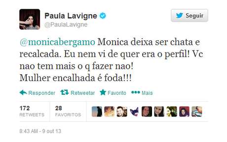 Paula e Mônica trocaram farpas via Twitter <p>Paula e Mônica trocaram farpas via Twitter</p>