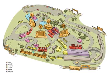 Mapa mostra detalhes de como será o Lollapalooza em Interlagos Mapa mostra detalhes de como será o Lollapalooza em Interlagos
