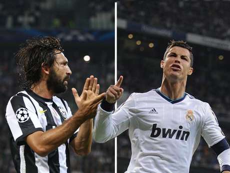 Getty Images Andrea Pirlo y Cristiano Ronaldo, dos figuras mundiales que chocarán en el Santiago Bernabéu