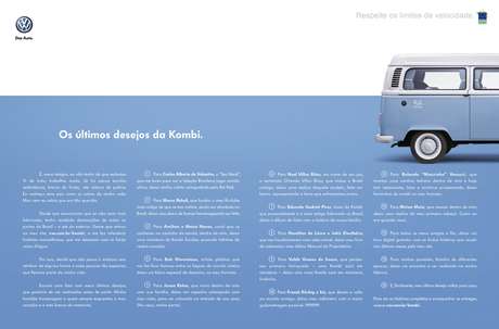 Kombi deixa lista de últimos desejos em "testamento" Kombi deixa lista de últimos desejos em "testamento"