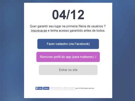 Para sair do serviço e não serem avaliadas, mulheres devem fazer login com o Facebook Para sair do serviço e não serem avaliadas, mulheres devem fazer login com o Facebook