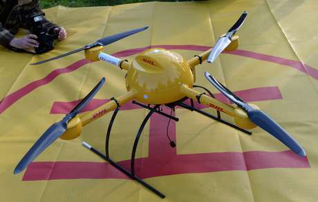 Drone da DHL possui quatro hélices <p>Drone da DHL possui quatro hélices</p>