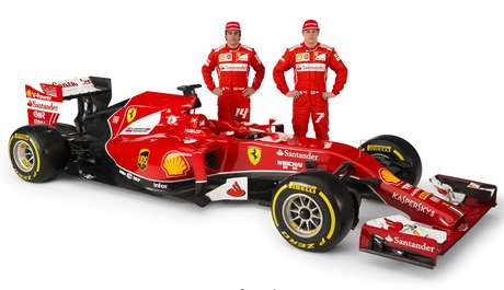 AP en español <p>Fernando Alonso, Kimi Raikkonen y la Ferrari F14-T, nombre elegido mediante votación por los seguidores ferraristas.</p>
