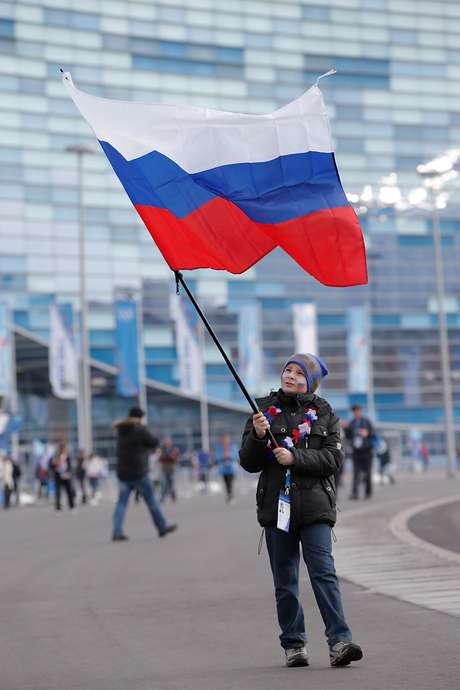 Bandeira russa foi a mais vista nos pódios em Sochi 2014 Bandeira russa foi a mais vista nos pódios em Sochi 2014