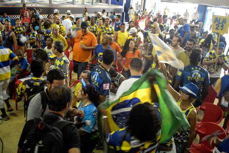 Quadra da Unidos da Tijuca durante a festa pelo título <p>Quadra da Unidos da Tijuca durante a festa pelo título</p>