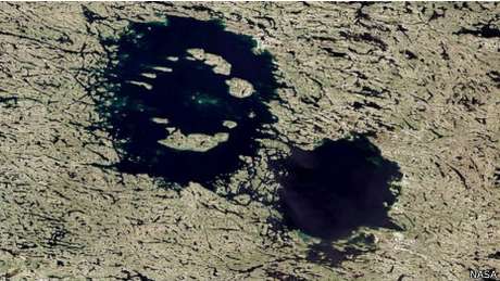 As crateras Clearwater no Canadá também devem ter sido formadas por um impacto duplo As crateras Clearwater no Canadá também devem ter sido formadas por um impacto duplo