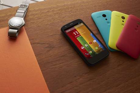 Moto G, smartphone acessível lançado pela Motorola ainda como uma empresa do Google Moto G, smartphone acessível lançado pela Motorola ainda como uma empresa do Google