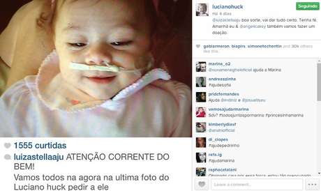 @lucianohuck/ Instagram / Reprodução Luciano Huck compartilhou a causa em seu perfil no Instagram