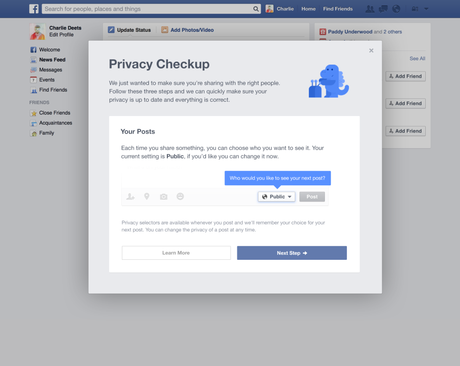 Rede social vai implantar uma checagem das configurações de privacidade para os usuários antigos <p>Rede social vai implantar uma checagem das configurações de privacidade para os usuários antigos</p>