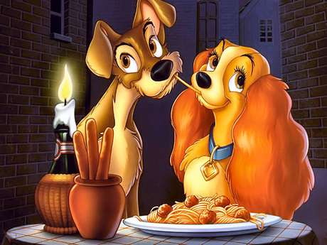 Cena do filme 'A Dama e o Vagabundo' <p>Cena do filme 'A Dama e o Vagabundo'</p>