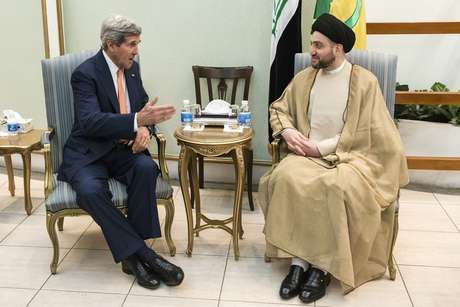 Secretário de Estado americano se reuniu, nesta segunda-feira, com o premiê iraquiano Nuri al-Maliki para discutir a atual ofensiva jihadista <p>Secretário de Estado americano se reuniu, nesta segunda-feira, com o premiê iraquiano Nuri al-Maliki para discutir a atual ofensiva jihadista</p>