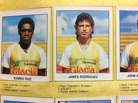 Terra James papá en el álbum Fútbol 88 del torneo colombiano.