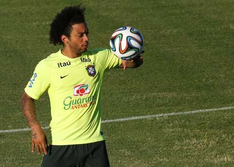 Marcelo durante treino da Seleção Brasileira na Granja Comary Marcelo durante treino da Seleção Brasileira na Granja Comary