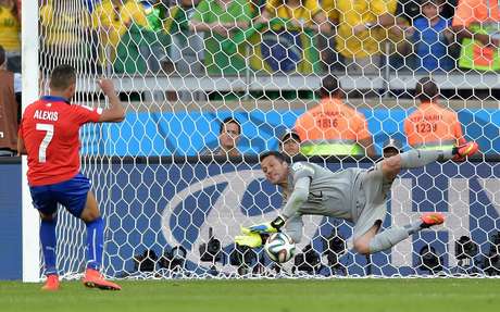 Júlio César foi o herói da última partida da Seleção em Belo Horizonte, defendendo dois pênaltis contra o Chile Júlio César foi o herói da última partida da Seleção em Belo Horizonte, defendendo dois pênaltis contra o Chile