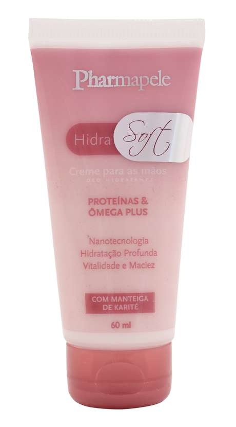 Rico em manteiga de karité e vitamina E, o HidraSoft Creme Hidratante, da Pharmapele, hidrata a pele das mãos, deixando-as mais macias e com toque sedoso e aveludado <p>Rico em manteiga de karité e vitamina E, o <em>HidraSoft Creme Hidratante</em>, da Pharmapele, hidrata a pele das mãos, deixando-as mais macias e com toque sedoso e aveludado</p>
