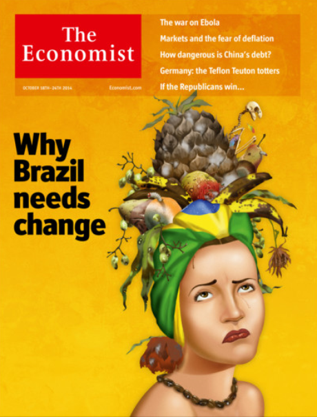 Capa da edição para a América Latina da revista britânica The Economist; para publicação, Aécio Neves "merece vencer" eleição presidencial Capa da edição para a América Latina da revista britânica The Economist; para publicação, Aécio Neves "merece vencer" eleição presidencial