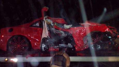 Carro de Taveras ficou destruído após acidente Carro de Taveras ficou destruído após acidente