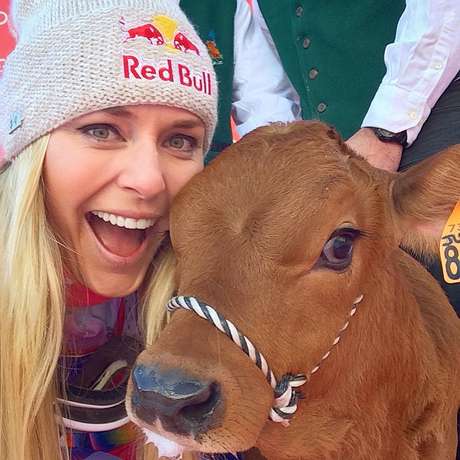 Lindsey Vonn ganhou bezerro em premiação de etapa da Copa do Mundo Lindsey Vonn ganhou bezerro em premiação de etapa da Copa do Mundo