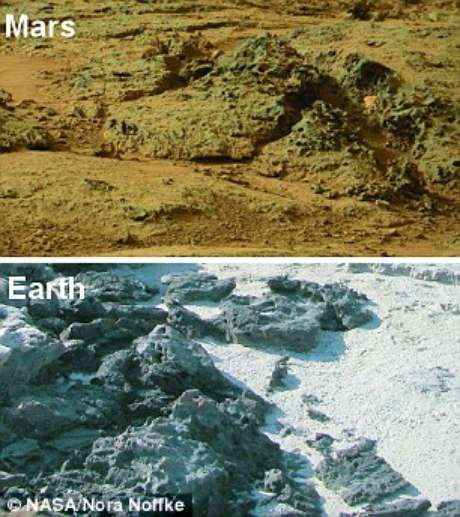 Imagens comparam presença de sedimentos em Marte e na Terra Imagens comparam presença de sedimentos em Marte e na Terra