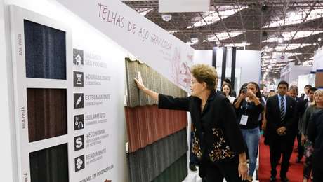 Em SP, a presidente visitou uma feira internacional de construção civil, no Anhembi (zona norte) Em SP, a presidente visitou uma feira internacional de construção civil, no Anhembi (zona norte)