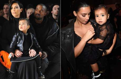 Kim veste a filha North West com roupas parecidas com as suas Kim veste a filha North West com roupas parecidas com as suas