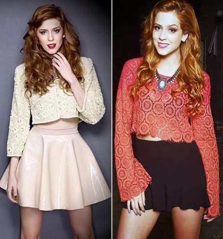 Para a balada pop, Sophia investe no cropped com saia Para a balada pop, Sophia investe no cropped com saia