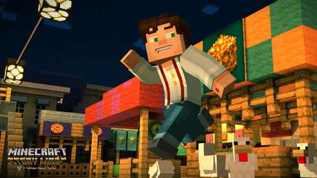 Na trama, o protagonista Jesse precisa buscar a ajuda de aventureiros para salvar o mundo de Minecraft Na trama, o protagonista Jesse precisa buscar a ajuda de aventureiros para salvar o mundo de Minecraft