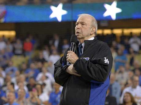 FILE - This photograph & # xed, to file the Sept. 18, 2015 shows Frank Sinatra Jr. while singing the national anthem before a game of b & # XE9 BASEBALL between the Dodgers & # XC1; ngeles and the Pittsburgh Pirates in Los & # XC1 ANGELES Frank Sinatra Jr., who continu & # XF3;. the legacy of his famous father with his own musical  career, passed away & # XF3, at 72 to & # xF1;-old inform & # XF3, his family my & # XE9, Wednesday March 16, 2016. 