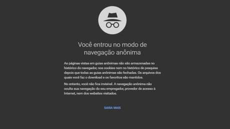 O Google Chrome avisa que você não fica invisível ao entrar no modo de navegação anônima