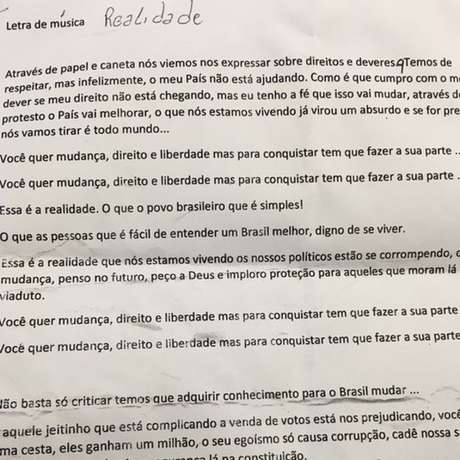 Funk escrito por alunos de Ane Sarinara do 1º ano do Ensino Médio na Fundação Casa Funk escrito por alunos de Ane Sarinara do 1º ano do Ensino Médio na Fundação Casa
