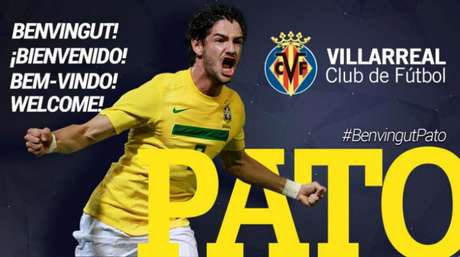 Imagem do Villarreal: Pato aparece comemorando gol com a camisa da Seleção (Foto: Divulgação / Villarreal)