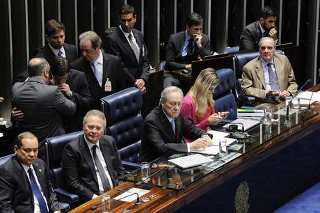 Plenário do Senado Federal durante sessão que trata do julgamento do processo de impeachment da presidente afastada Dilma Rousseff por suposto crime de responsabilidade