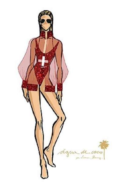 Croquis do figurino de salva-vidas de Claudia Leitte Croquis do figurino de salva-vidas de Claudia Leitte