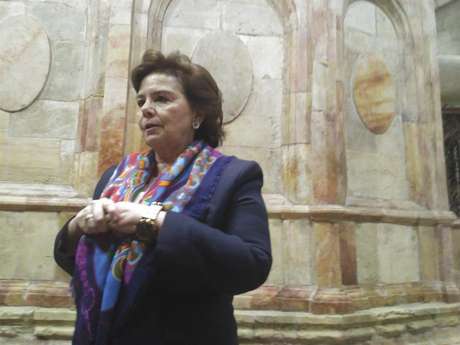Imagem de Antonia Moropoulou, a responsável pela restauração da Edícula e da Cúpula que protegem o túmulo de Jesus Cristo. Imagem de Antonia Moropoulou, a responsável pela restauração da Edícula e da Cúpula que protegem o túmulo de Jesus Cristo.