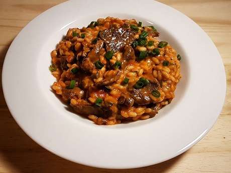 Risoto de picanha com tomate e gorgonzola