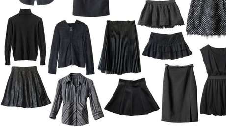 roupas pretas e brancas