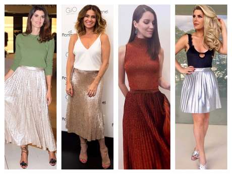 saia plissada de linha