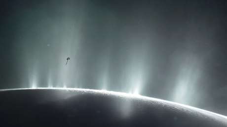 Cassini confirmou existência de oceano em Enceladus, e cientistas acreditam que satélite tem potencial para abrigar vida. Foto: Nasa 