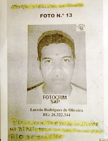 Cartaz de "procurado" com a foto de Laéssio Cartaz de "procurado" com a foto de Laéssio