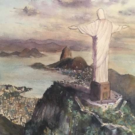 Arquivo Pessoal / BBCBrasil.com Ronaldo Serafim gosta de se inspirar em paisagens do mundo todo para fazer suas pinturas