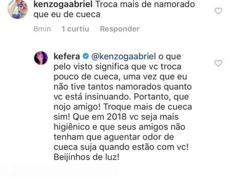 Kéfera dá fora em seguidor que criticou seus relacionamentos