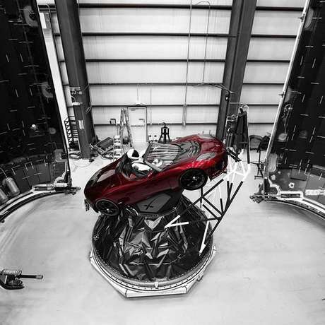 Um carro será enviado rumo à órbita de Marte, mas as chances de que chegue lá são pequenas | Foto: Elon Musk/Instagram Um carro será enviado rumo à órbita de Marte, mas as chances de que chegue lá são pequenas | Foto: Elon Musk/Instagram