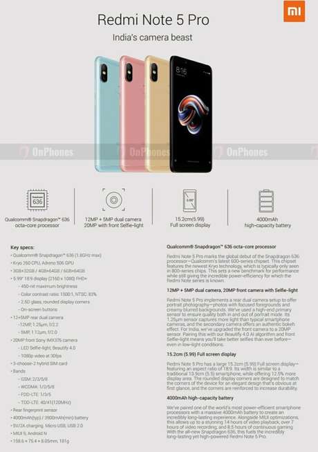 Redmi Note 5 Pro traz mudanças mais significativas à linha, com processador poderoso e mais opções de configuração para o usuário (Imagem: OnPhones) Redmi Note 5 Pro traz mudanças mais significativas à linha, com processador poderoso e mais opções de configuração para o usuário (Imagem: OnPhones)