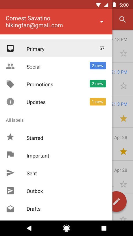 go for gmail app