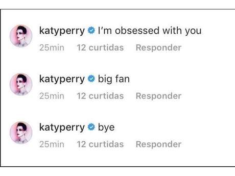 Katy Perry comenta no Instagram de Orlando Bloom que está obcecada por ele Katy Perry comenta no Instagram de Orlando Bloom que está obcecada por ele