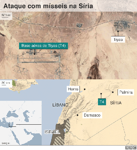 Mapa mostra área alvo do ataque Mapa mostra área alvo do ataque