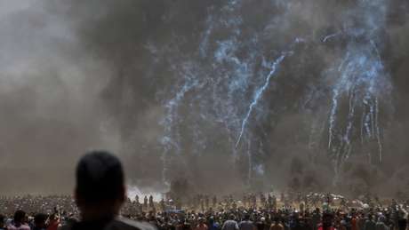 Confronto na Faixa de Gaza deixou mais de 50 mortos e milhares de feridos Confronto na Faixa de Gaza deixou mais de 50 mortos e milhares de feridos