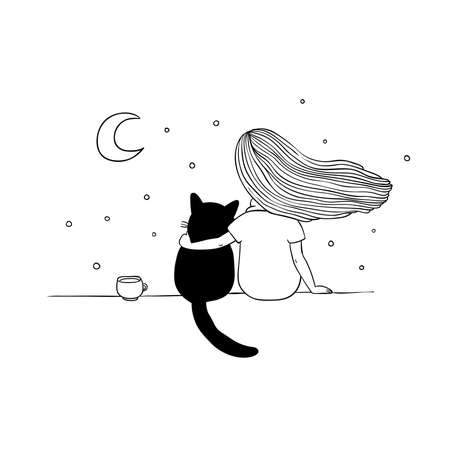A menina, o gato e os encontros A menina, o gato e os encontros